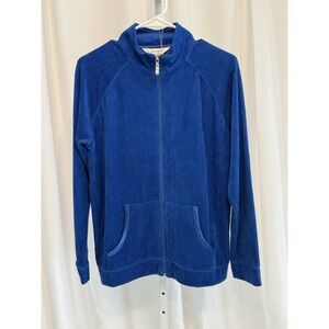 Allison Daley Women's Full Zip Sweater Size SP Blue Long Sleeve Full Zip NWT
